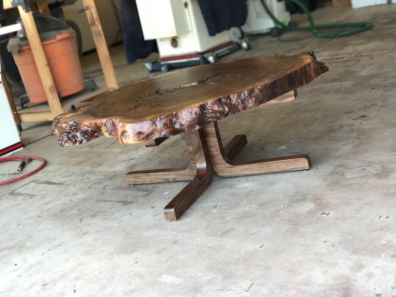 Claro walnut burl coffee table