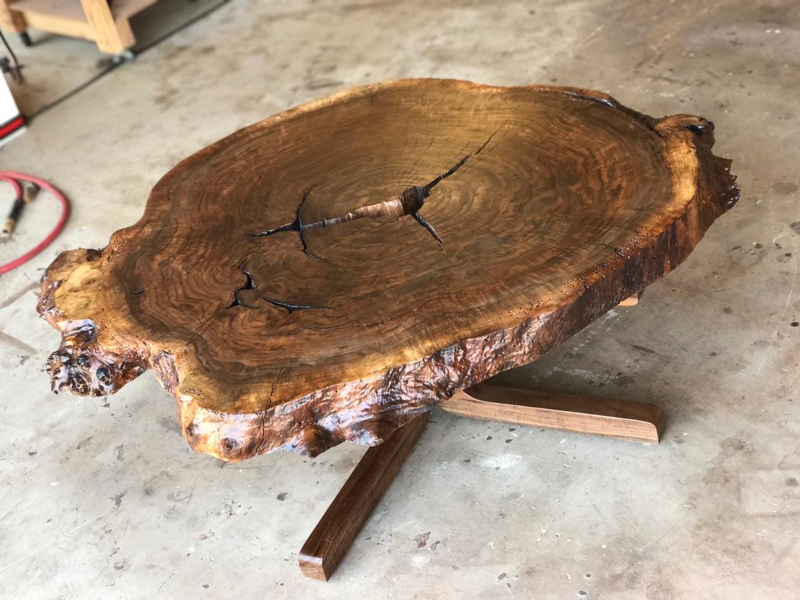 Claro walnut burl coffee table