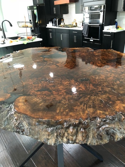 Walnut Burl Round Table