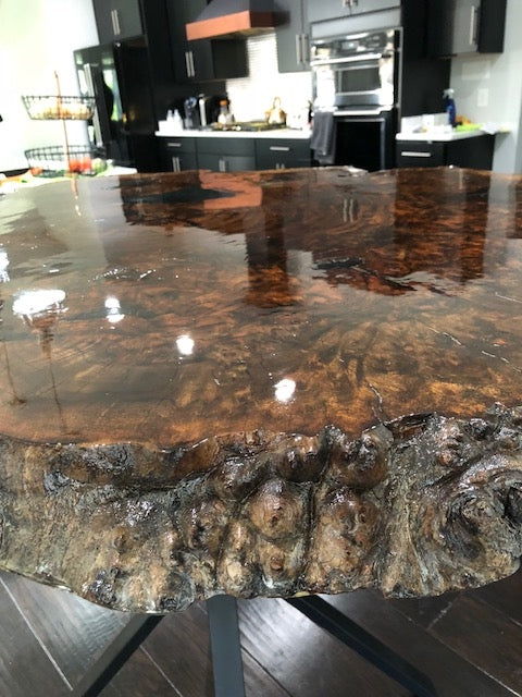 Walnut Burl Round Table