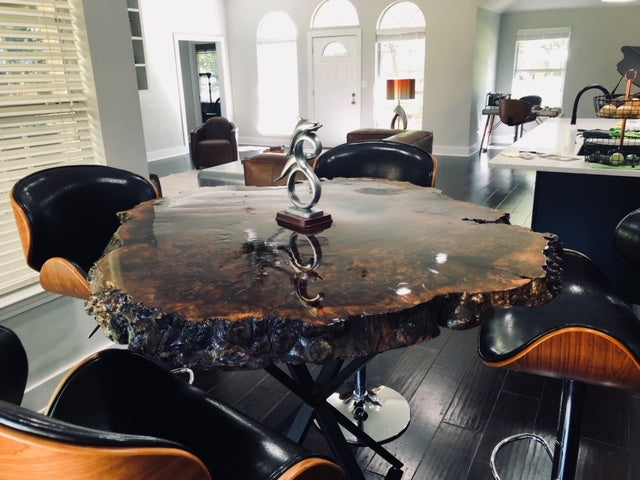 Walnut Burl Round Table