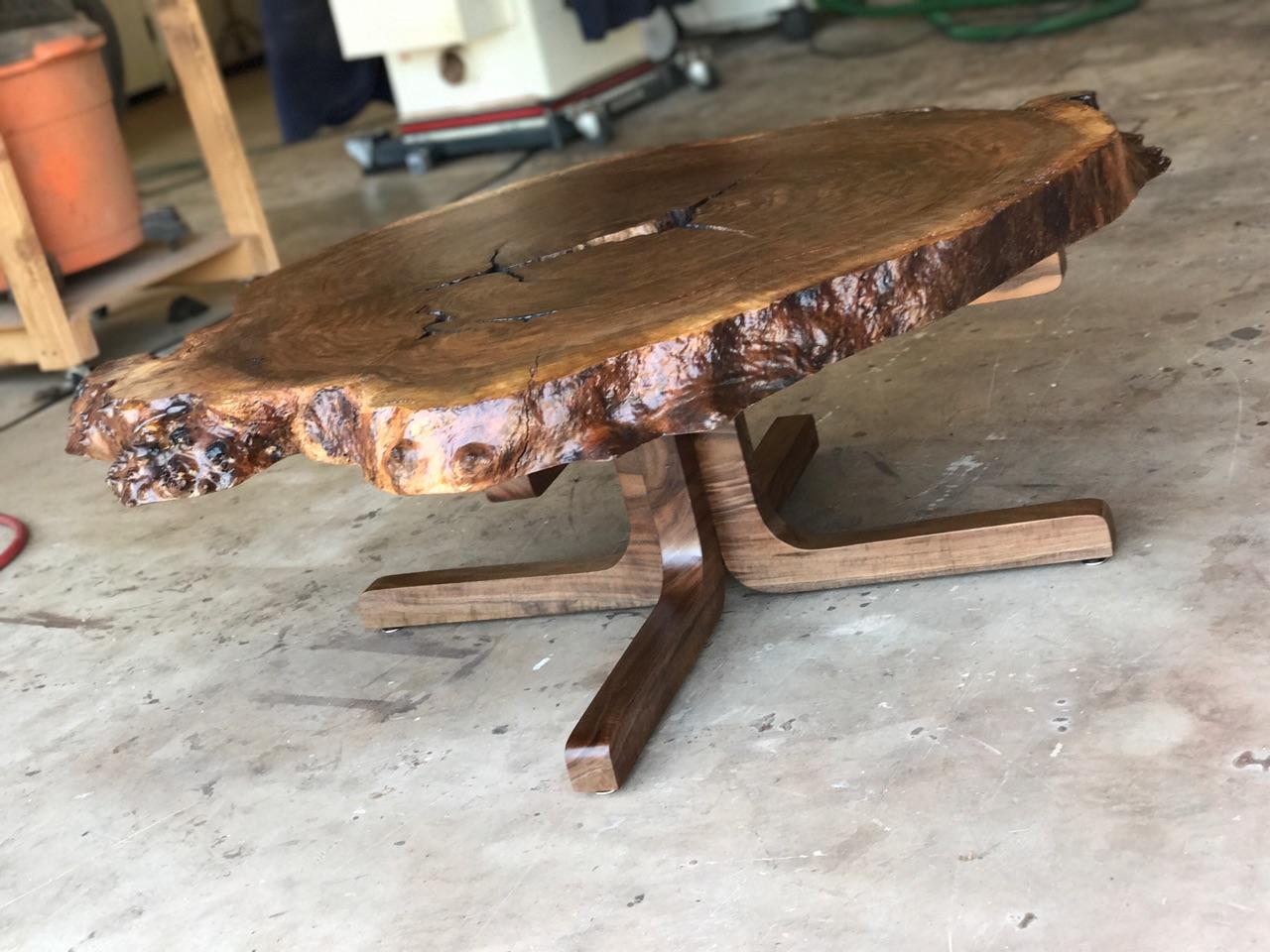 Claro walnut burl coffee table